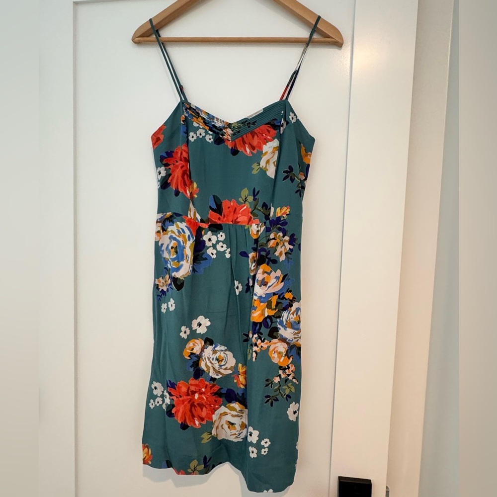 Anthropologie Moulinette Soeurs Teal Floral Midi Dress